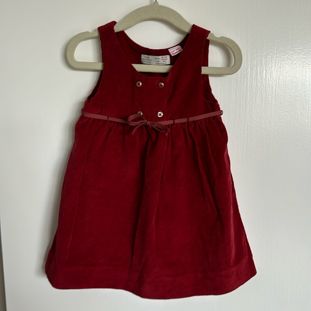 Zara Baby Corduroy Red Dress 18-24 months